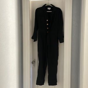 Mate the label linen jumpsuit. Long sleeve